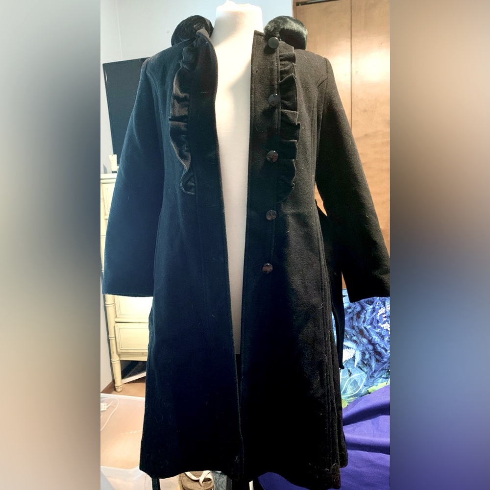 EUC - Tailored by Rothschild Girls Black Wool Hooded Coat Size 12  Selling $100